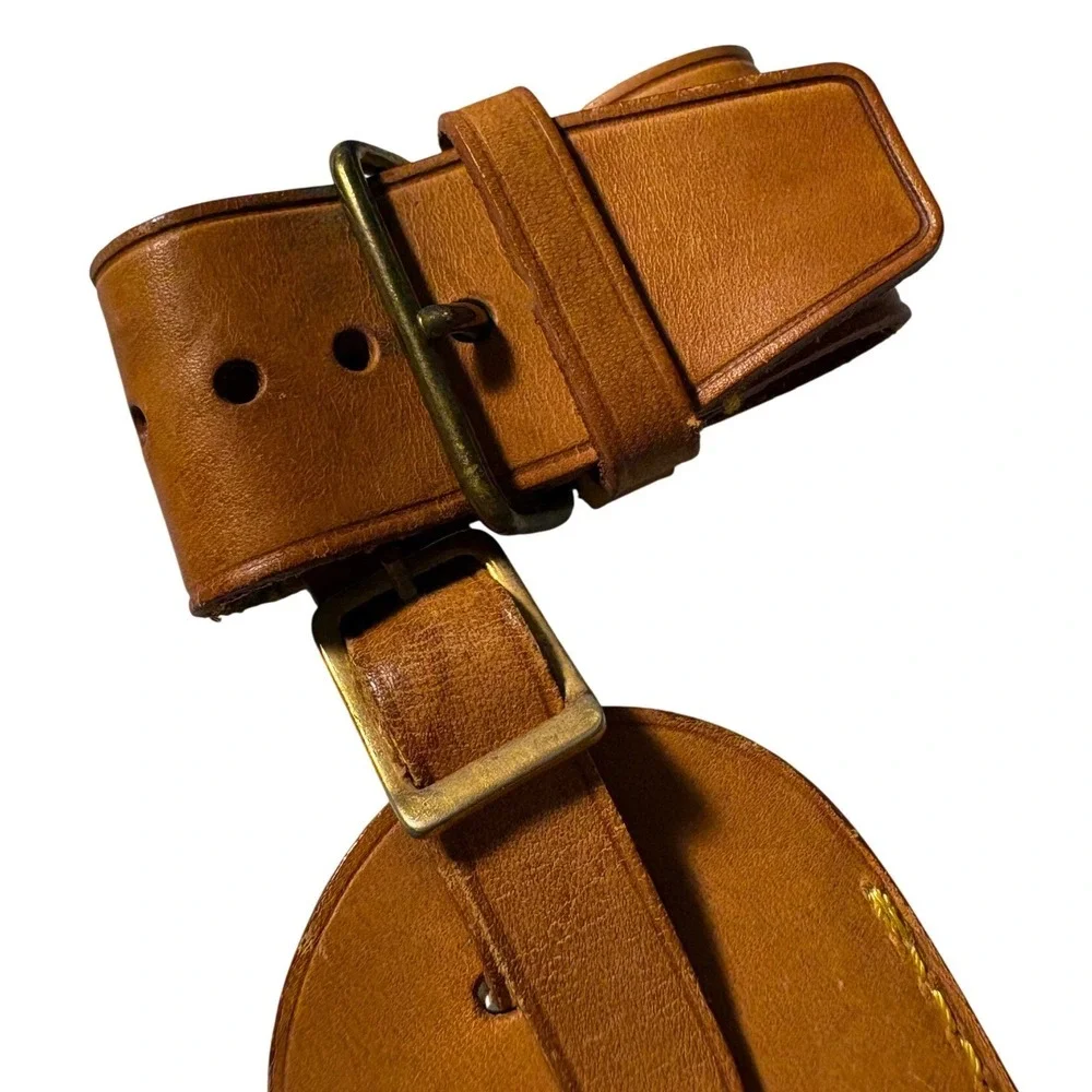 Louis Vuitton Vachetta Leather Luggage Tag and Poignet Set Made in France